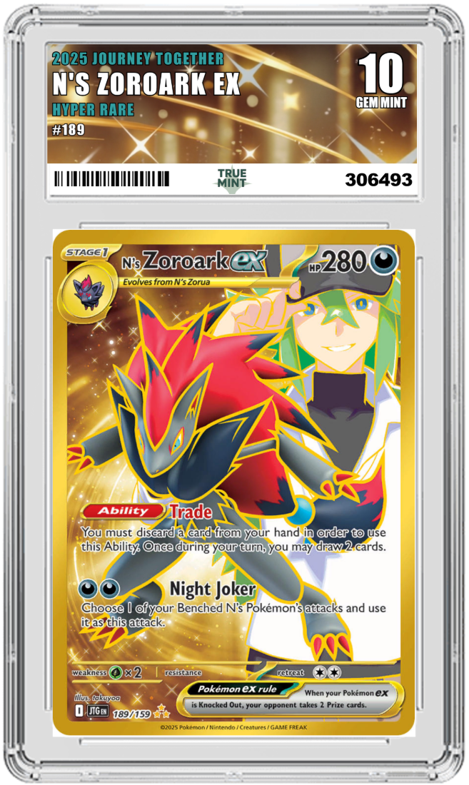 N's Zoroark ex — TrueMint 10 Gem Mint slab
